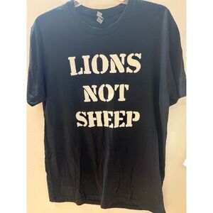Lions Not‎ Sheep Mens Graphic T-Shirt Black Next Level Apparel Size Large L